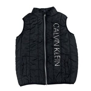 Calvin Klein Insulated Vest Girl Size Small Black Warm, Pockets